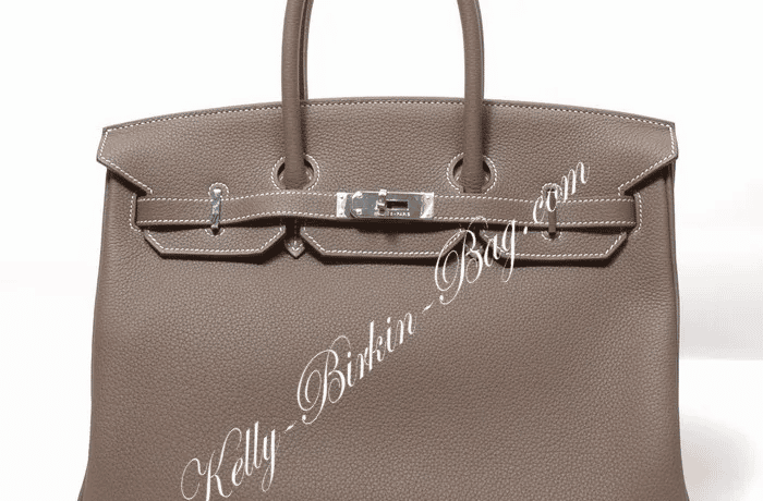 Birkin Bag 35 Etoupe Togo Leder Palladium