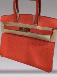 Birkin Bag 30 Ostrich Tangerine Gold Hardware