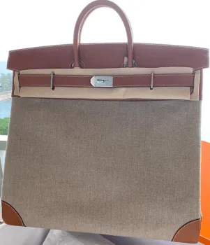 Hermès Birkin 50 HAC Lime Evercolor & Ficelle Toile De Camp PHW