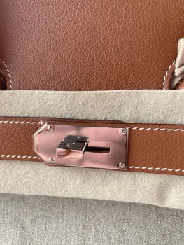 Hermes HAC 50 Gold Ficelle Evercolor Toile de Camp Palladium