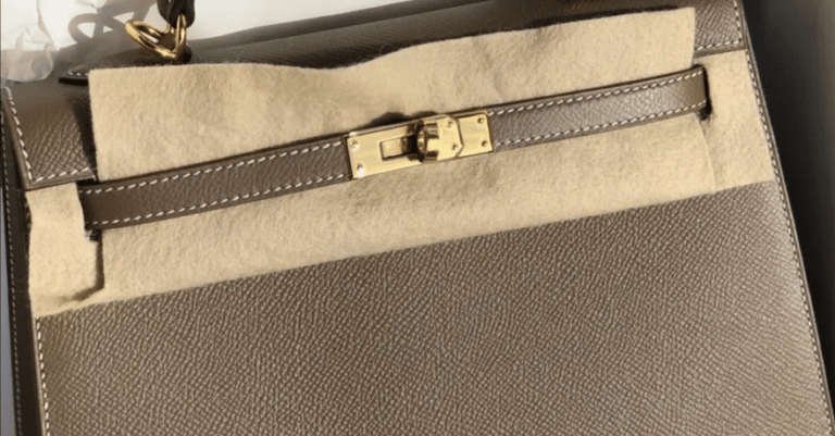 Hermes Kelly Sellier 25 Etoupe Epsom Gold Hardware