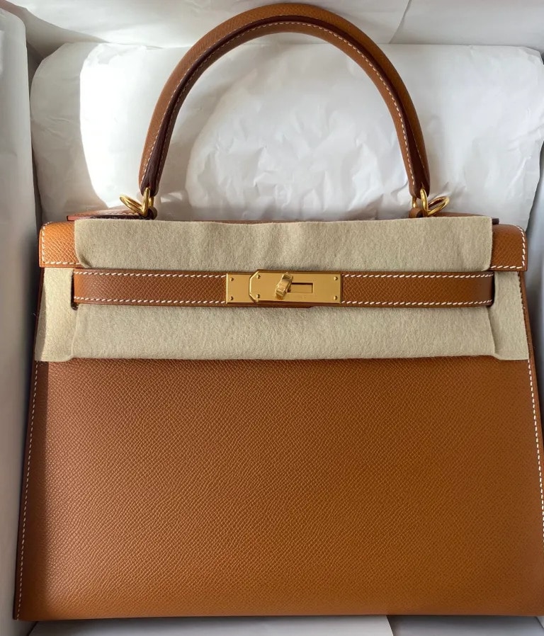 Hermes Kelly Bag 28 Gold Epsom Gold Hardware