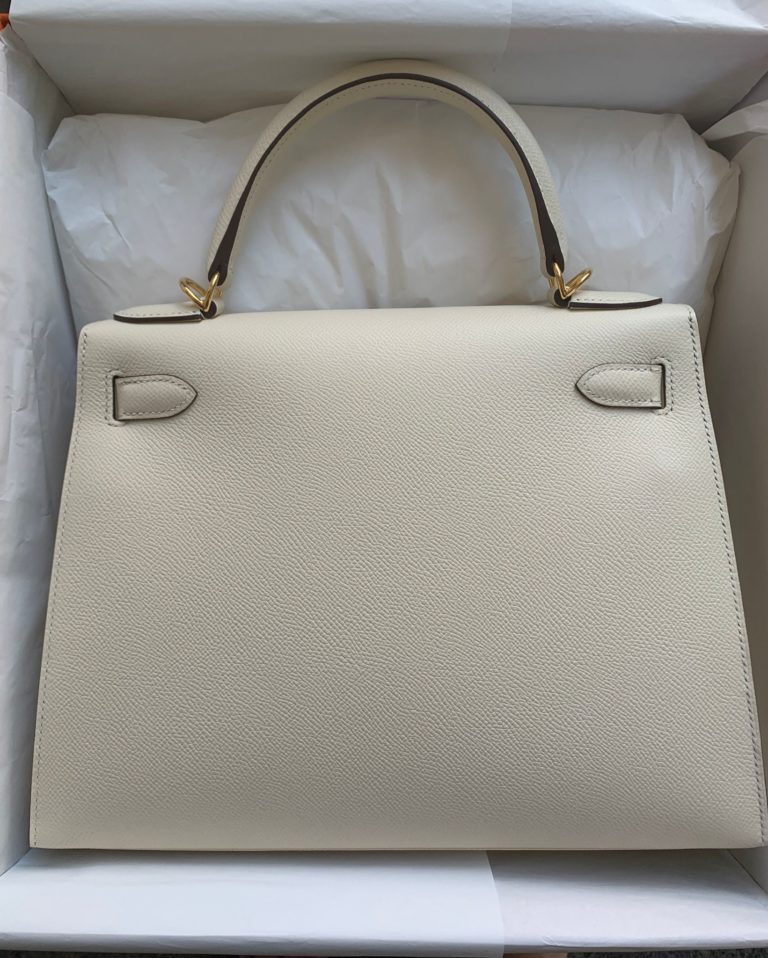 Kelly Bag Sellier 28 Nata Epsom Gold Hardware