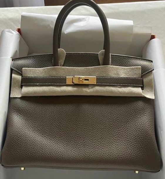 Hermès Birkin Bag 30 Etoupe Clemence Gold Hardware