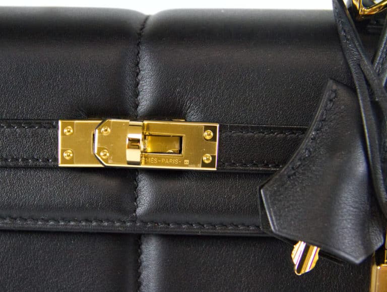 Hermès Kelly 25 Padded Black Swift Gold Hardware