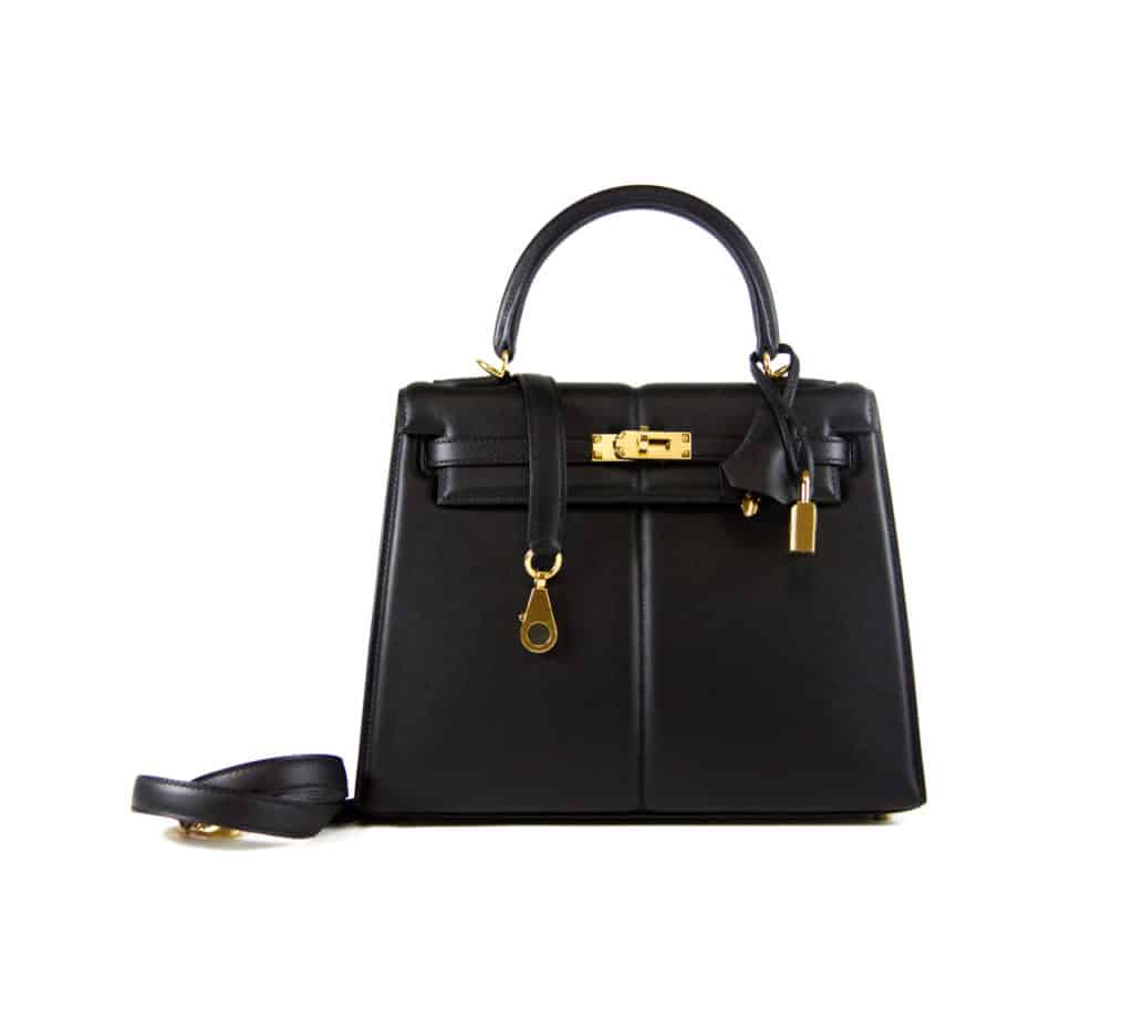 Hermès Kelly 25 Padded Black Swift Gold Hardware