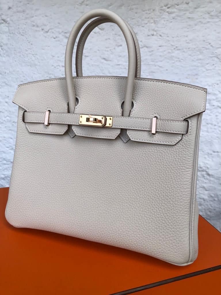 Hermès Birkin Bag 25 Craie Togo Rosegold Hardware