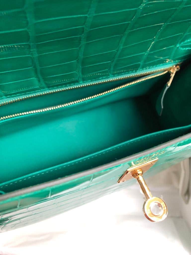 Hermès Kelly Bag 25 Vert Jade Alligator Gold Hardware