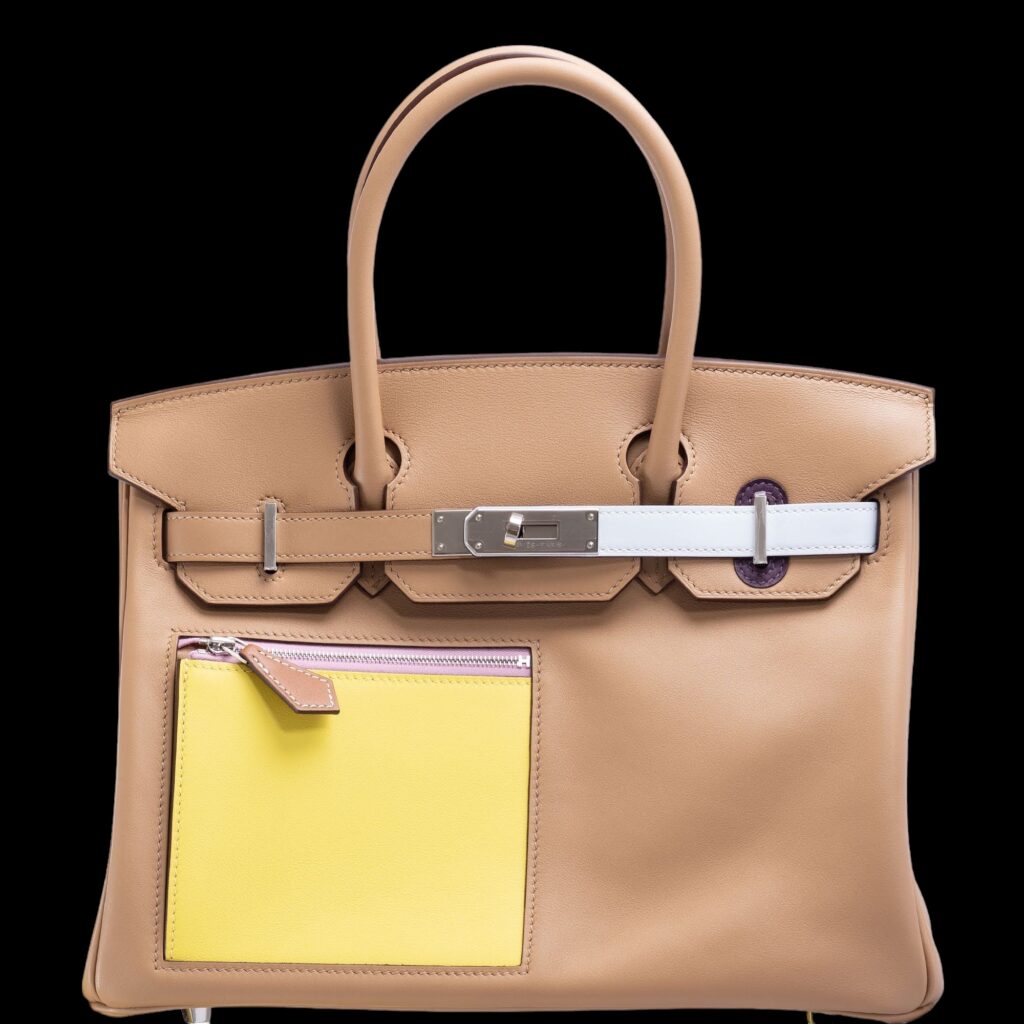 Hermès Birkin Bag 30 Colormatic Chai Lime Blue Swift Palladium