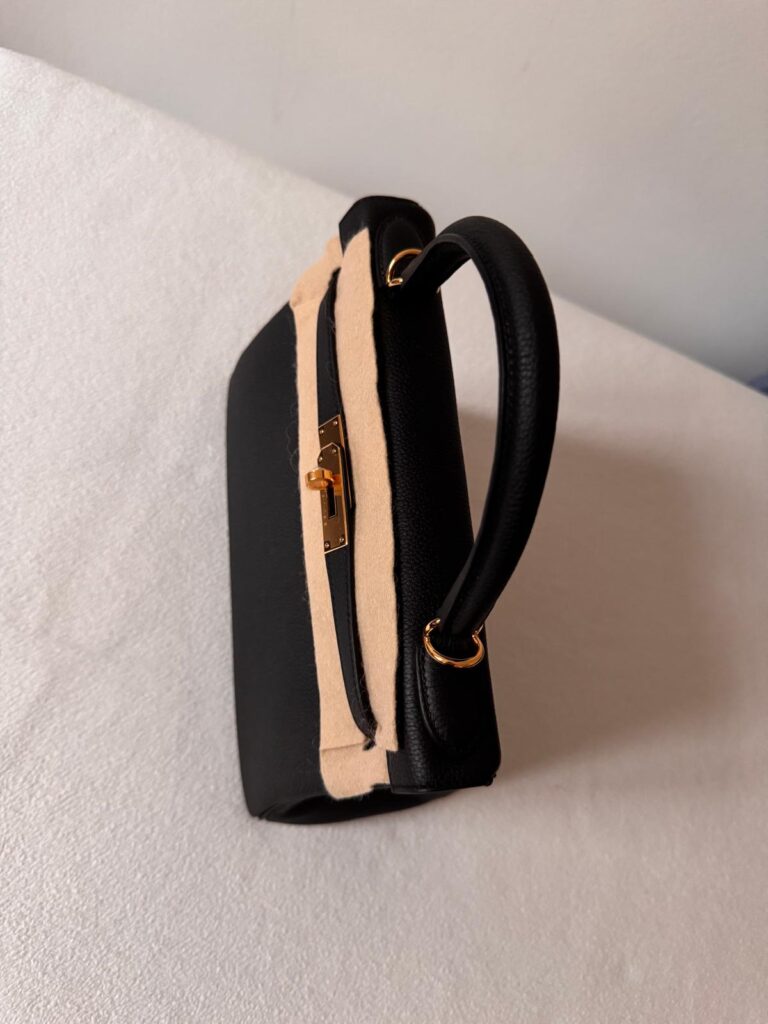 Kelly Bag 28 Black Togo Gold Hardware