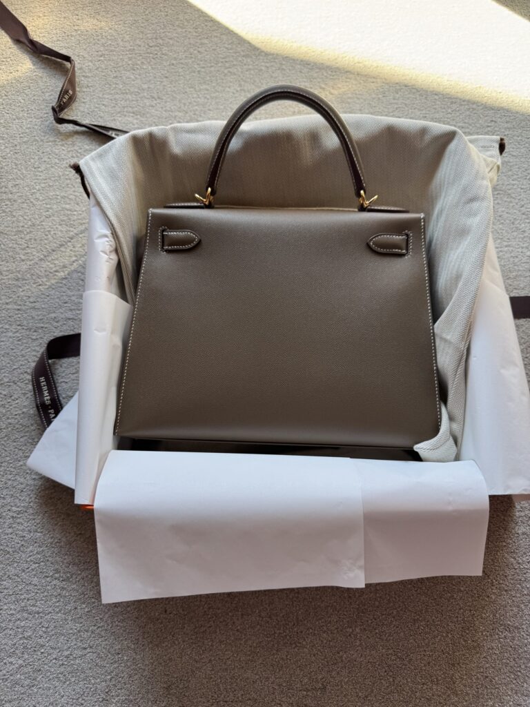Hermès Kelly 28 Madame Sellier Etoupe Gold Hardware